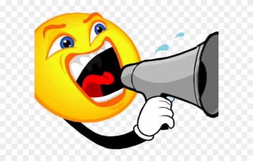 yelling with megaphone