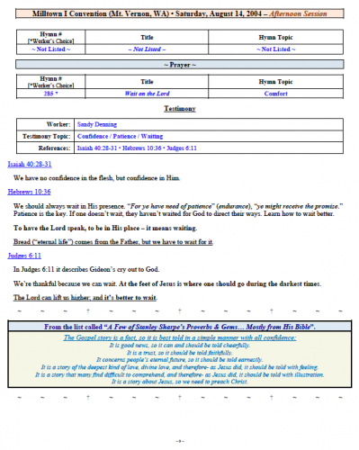 Sandy Denning's Testimony