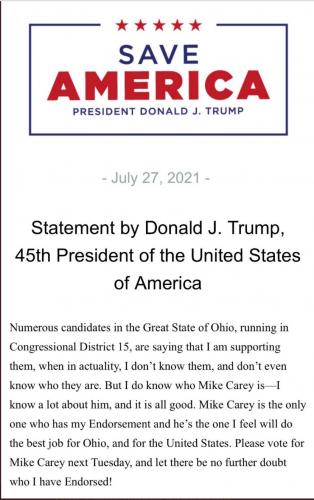 Ohio - Vote Mike Carey