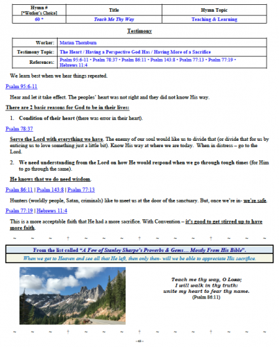 Marian Thornburn's Testimony