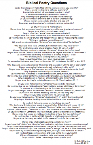 Biblical Poetry Questions