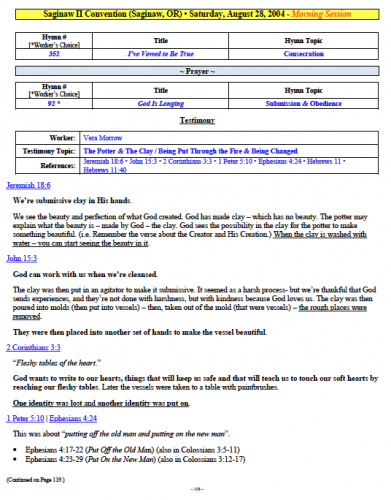 Vera Morrow's Testimony (1 of 2)