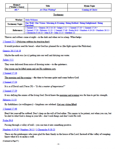 Della Williams' Testimony (1 of 2)