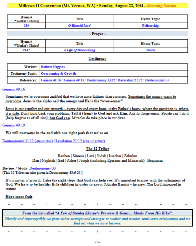 Barbara Huggins' Testimony