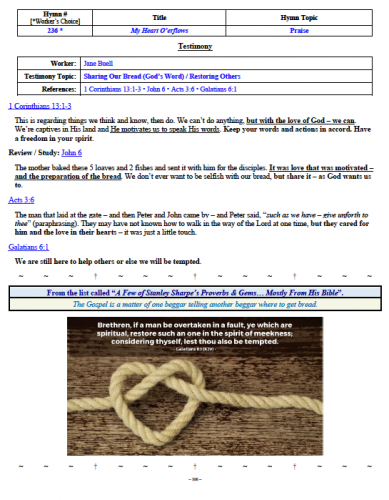 Jane Buell's Testimony
