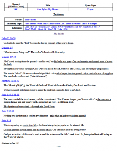 Tom Vincent's Testimony (1 of 2)
