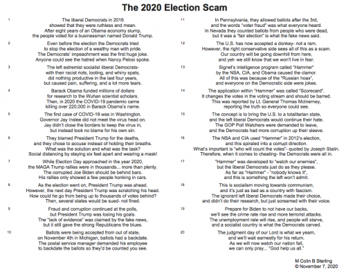 "The 2020 Election Scam"