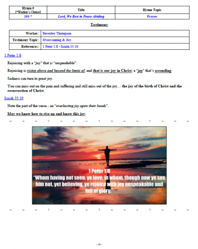 Beverley Thompson's Testimony