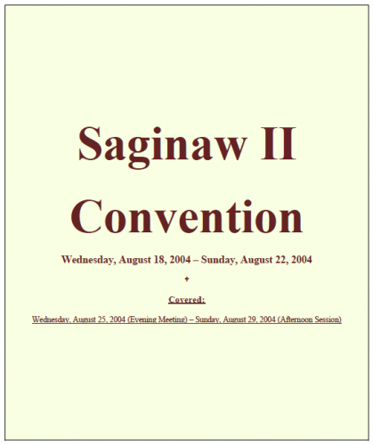Saginaw II Convention 2004 (Cover)