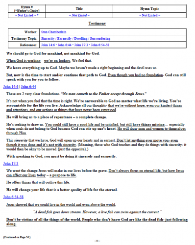 Stan Chamberlain's Testimony (1 of 2)
