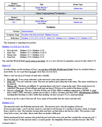Merlin Howlett's Testimony (1 of 2)