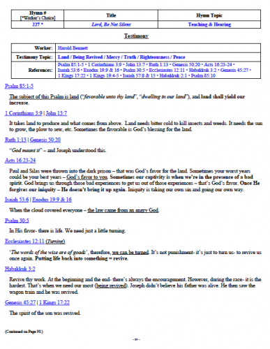 Harold Bennett's Testimony (1 of 2)
