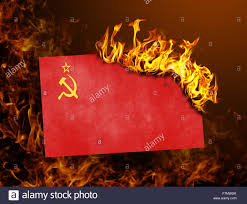 burn commie flag
