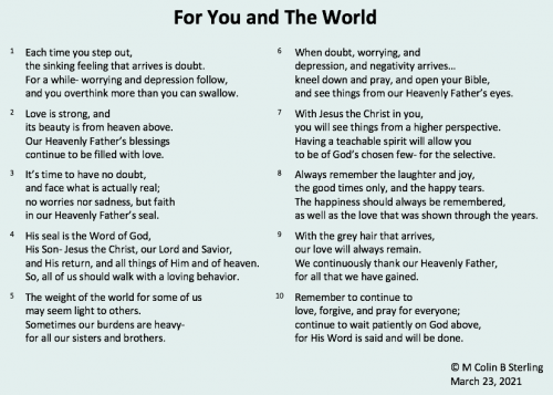 For You and The World
