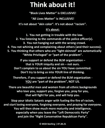 Think About It - Rebuttal to BLM