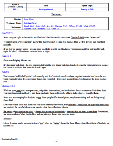 Steve Watts' Testimony (1 of 2)
