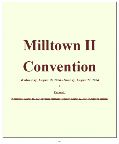 Milltown II Convention (Cover)