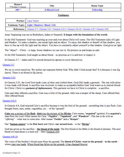 Larry Taylor's Testimony (1 of 2)