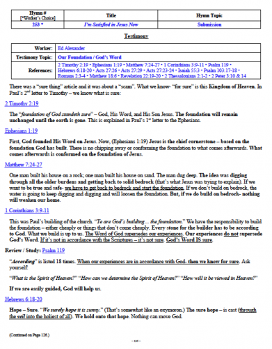 Ed Alexander's Testimony (1 of 2)