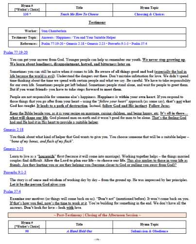 Stan Chamberlain's Testimony