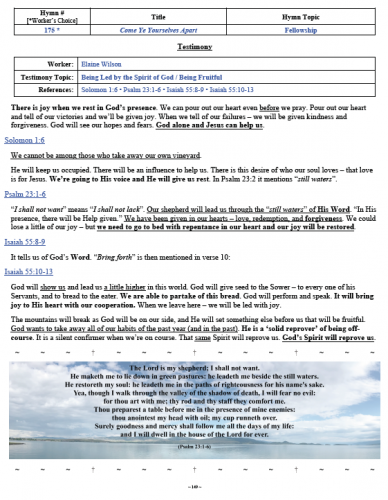Elaine Wilson's Testimony