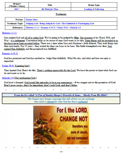 Bonnie Sikes' Testimony