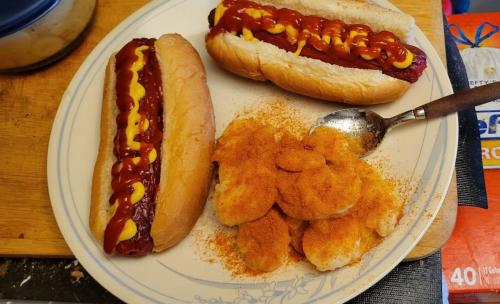 Hot dogs, German potato salad