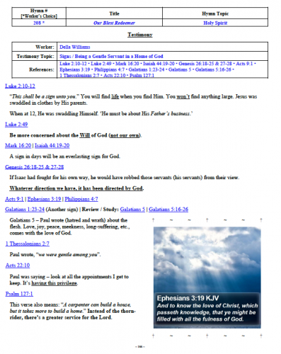 Della Williams' Testimony