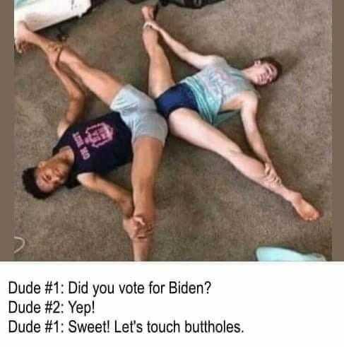 Queers touching buttholes for biden