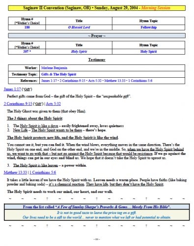 Marlene Benjamin's Testimony