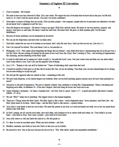 Summary of Saginaw II Convention 2004 - Saginaw, Oregon