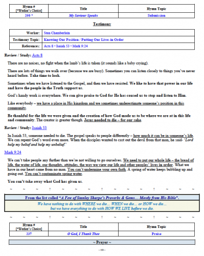 Stan Chamberlain's Testimony