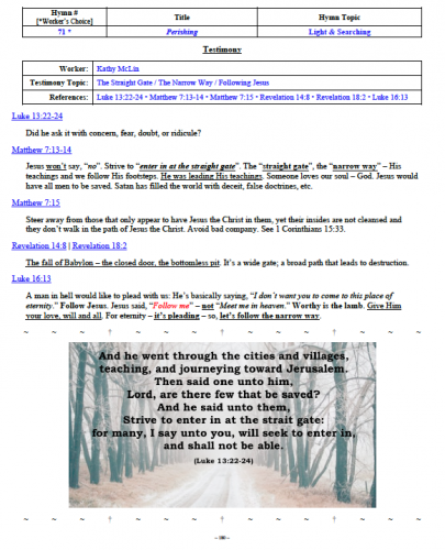 Kathy McLin's Testimony