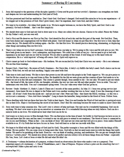 Boring II Convention Summary (1 of 3)