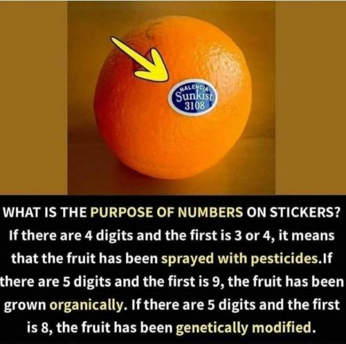 Check the fruit sticker!