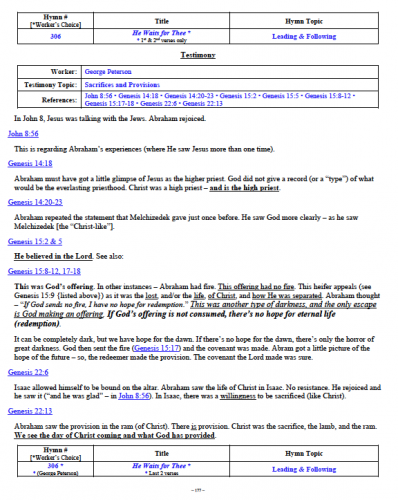 George Peterson's Testimony