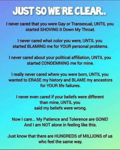 Just so we are clear.