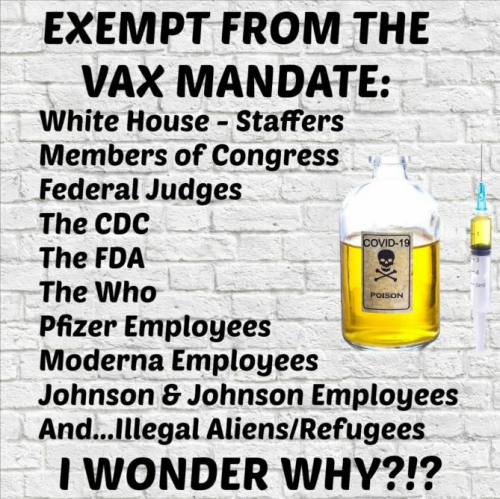 EXEMPT FROM THE VAX MANDATE
