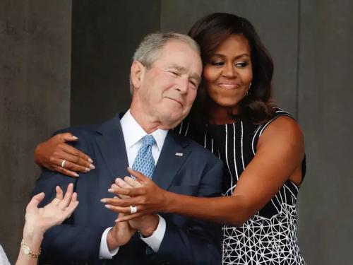 photos-show-michelle-obama-and-george-w-bushs-enduring-friendship-built-on-wisecracks-and-cough-drops