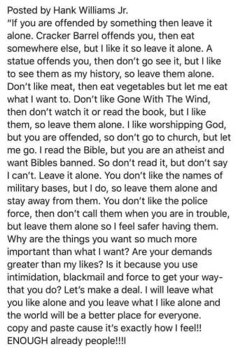 Leave what I like alone