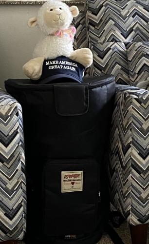 Lamb on MAGA Hat on Bougarabou Drum