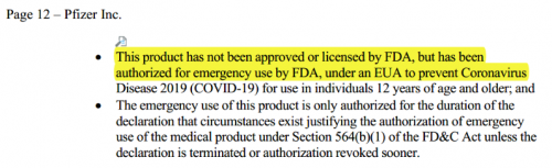 FDA Pfizer approval - Not Approved