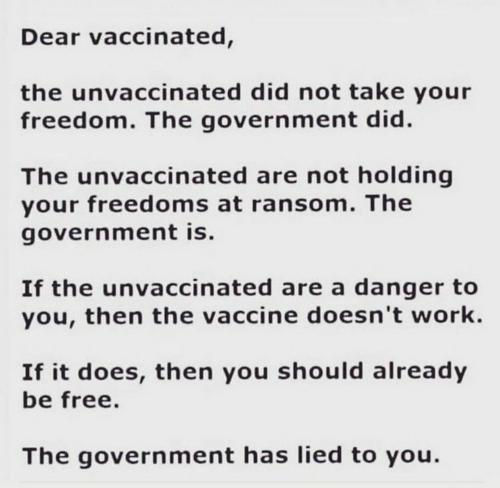 dear vaxxed 895794237503457349087436