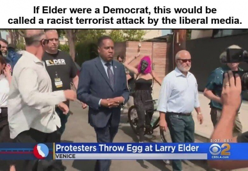 Racist terrorist attack on Larry Elder