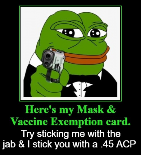 My mask and vaccine exemption card