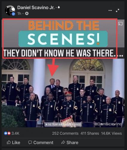 meme djt behind soldier on wh