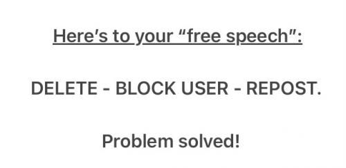 Delete - Block User - Repost