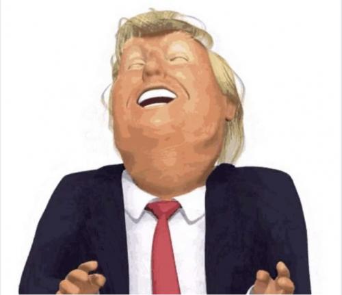 President Donald Trump Laughing (at my joke)