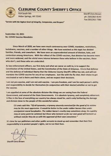 Sheriffs letter