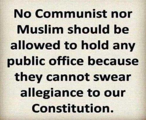 Constitution - No Muslim nor Communist...